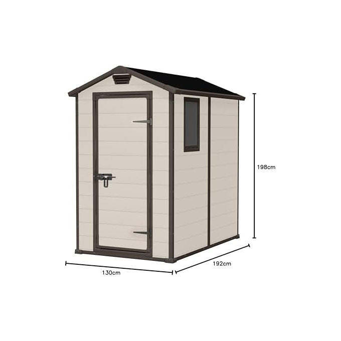 Keter Casetta da Giardino Manor 4x6 in Resina 130x192x198h Beige