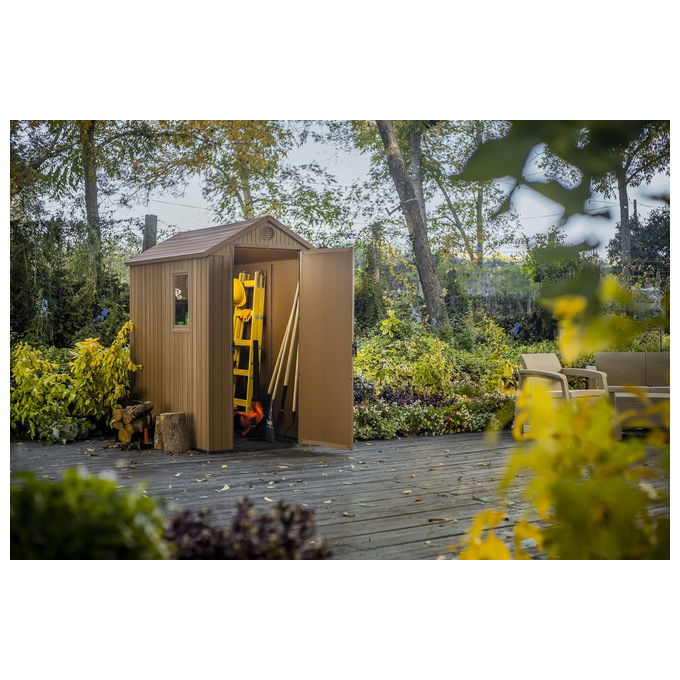 Keter Casetta da Giardino Darwin 4x6 125,8x184,5x205cm Marrone Effetto Legno EVOTECH+