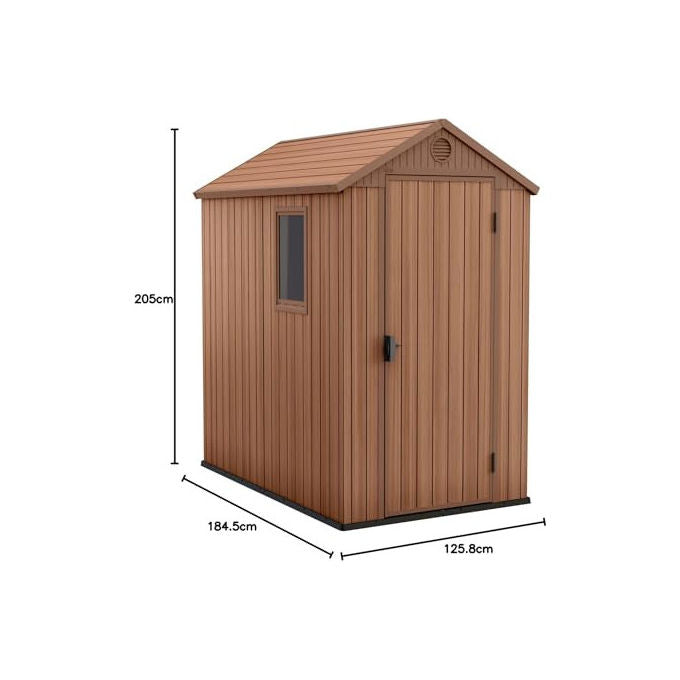 Keter Casetta da Giardino Darwin 4x6 125,8x184,5x205cm Marrone Effetto Legno EVOTECH+