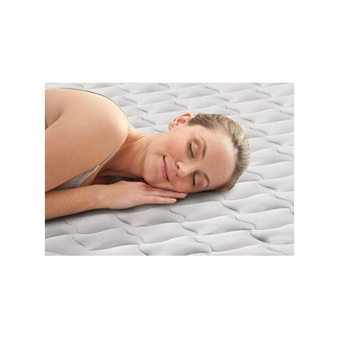 Intex 64490ND Dura-Beam Supreme Air-Flow Materasso Gonfiabile Matrimoniale Fiber-Tech Pompa Elettrica Integrata 152x203x51 cm 272 Kg colore Bianco