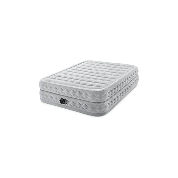 Intex 64490ND Dura-Beam Supreme Air-Flow Materasso Gonfiabile Matrimoniale Fiber-Tech Pompa Elettrica Integrata 152x203x51 cm 272 Kg colore Bianco