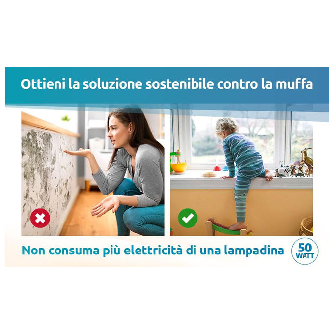 Muffa DRY M1 Innovativo Sistema di Rimozione Umidita' Silenzioso ed Efficiente