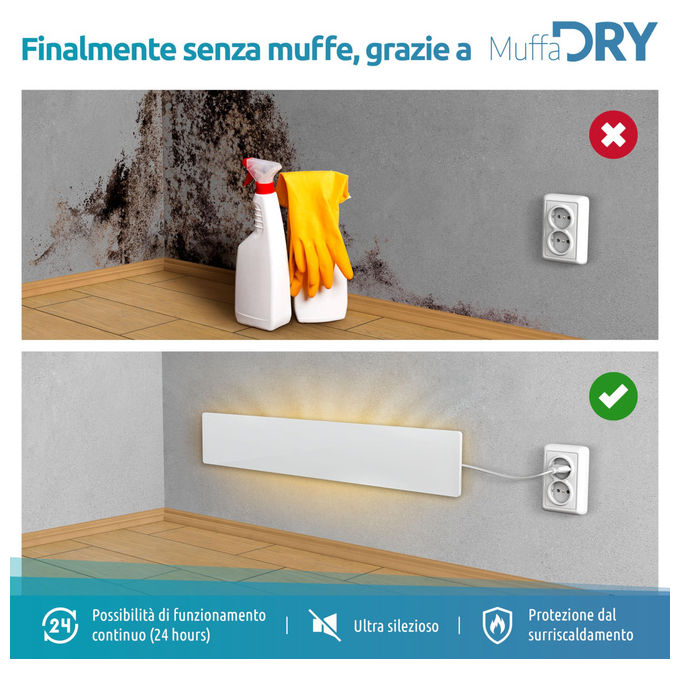 Muffa DRY M1 Innovativo Sistema di Rimozione Umidita' Silenzioso ed Efficiente
