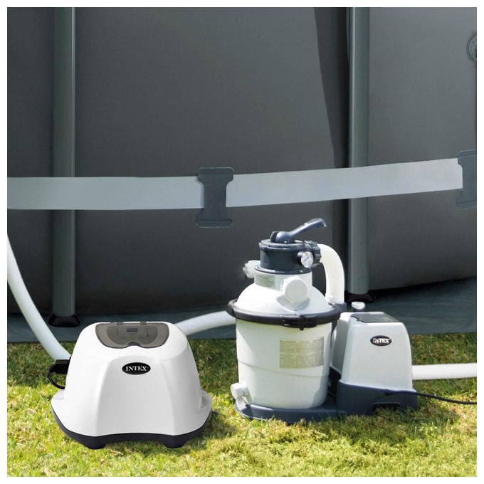 Intex 26670 Generatore Salino di Cloro Krystal Clear per Pompa Filtro 2650-12112 L-h Produzione Cloro 12 g-h per Piscine