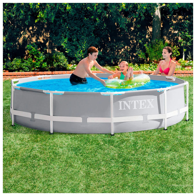 Intex piscina prisma frame 305x76 cm per un'estate di divertimento in giardino senza occupare troppo spazio
