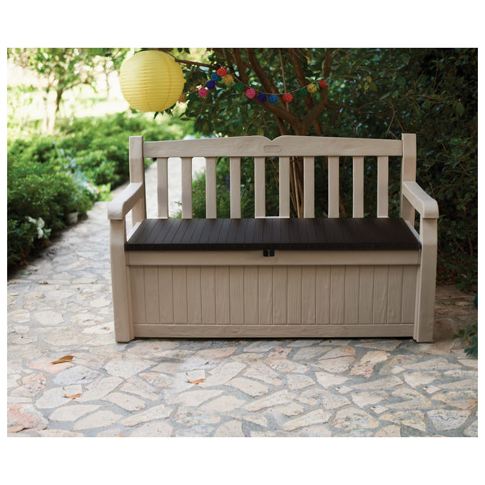 Keter Cassapanca Eden Bench in Resina Beige 140x60x84h 265 Litri