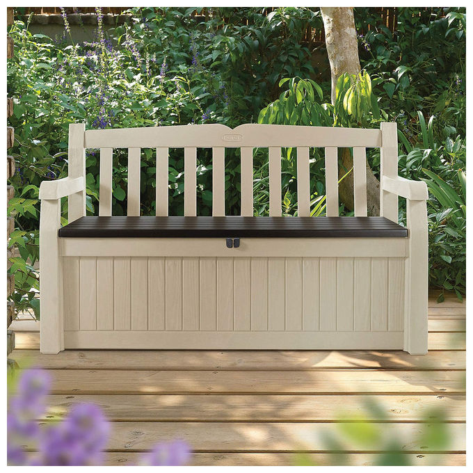 Keter Cassapanca Eden Bench in Resina Beige 140x60x84h 265 Litri
