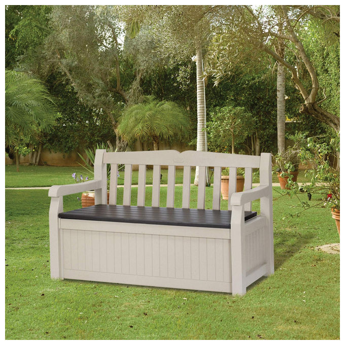 Keter Cassapanca Eden Bench in Resina Beige 140x60x84h 265 Litri