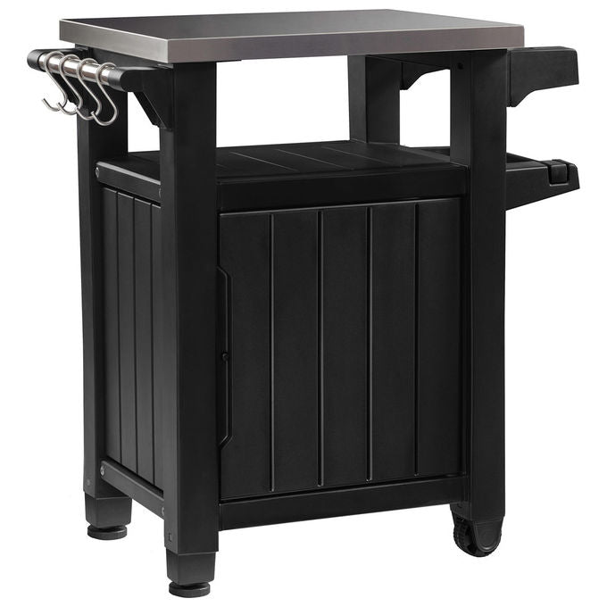 Keter Unity piano di lavoro mobile in acciaio inox per barbecue