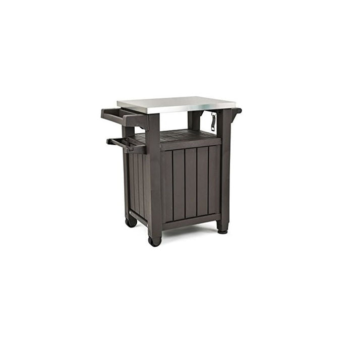 Keter Unity piano di lavoro mobile in acciaio inox per barbecue