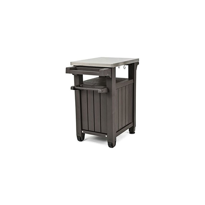 Keter Unity piano di lavoro mobile in acciaio inox per barbecue