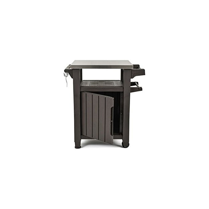 Keter Unity piano di lavoro mobile in acciaio inox per barbecue