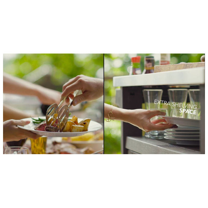Keter Unity piano di lavoro mobile in acciaio inox per barbecue