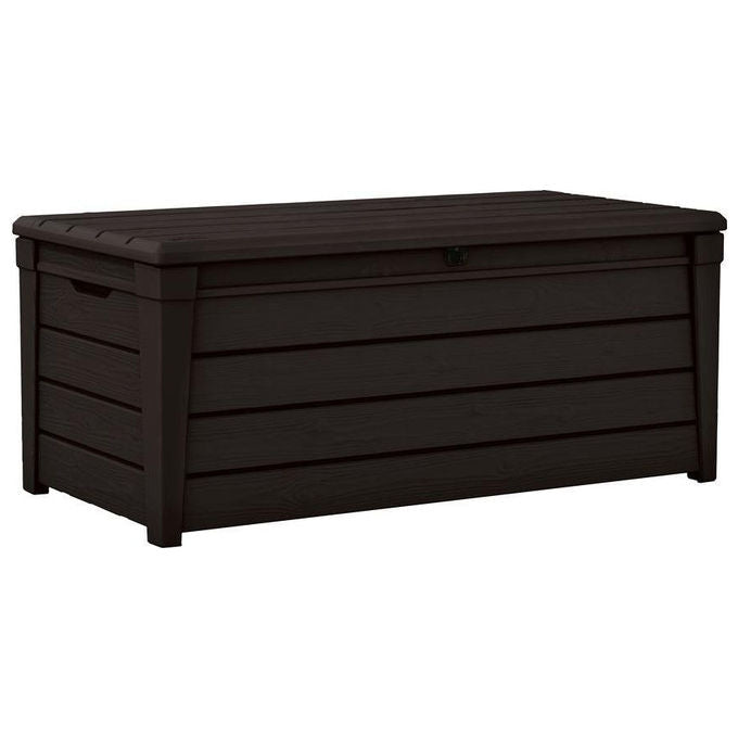 Keter Baule da Giardino Brightwood in Resina 145x69,7x60,3H 454 Lt Color Marrone per Stoccaggio Esterno