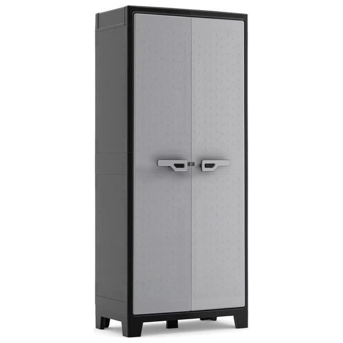 Keter Armadio Alto Titan 80x44x182 cm con Ripiani Regolabili in Metallo e Predisposizione Lucchetto per Esterno