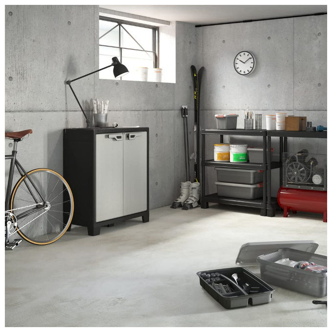 Keter Armadio Alto Titan 80x44x182 cm con Ripiani Regolabili in Metallo e Predisposizione Lucchetto per Esterno
