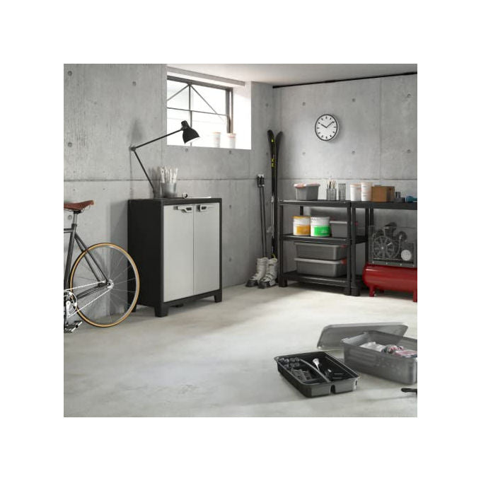 Keter Armadio Alto Titan 80x44x182 cm con Ripiani Regolabili in Metallo e Predisposizione Lucchetto per Esterno