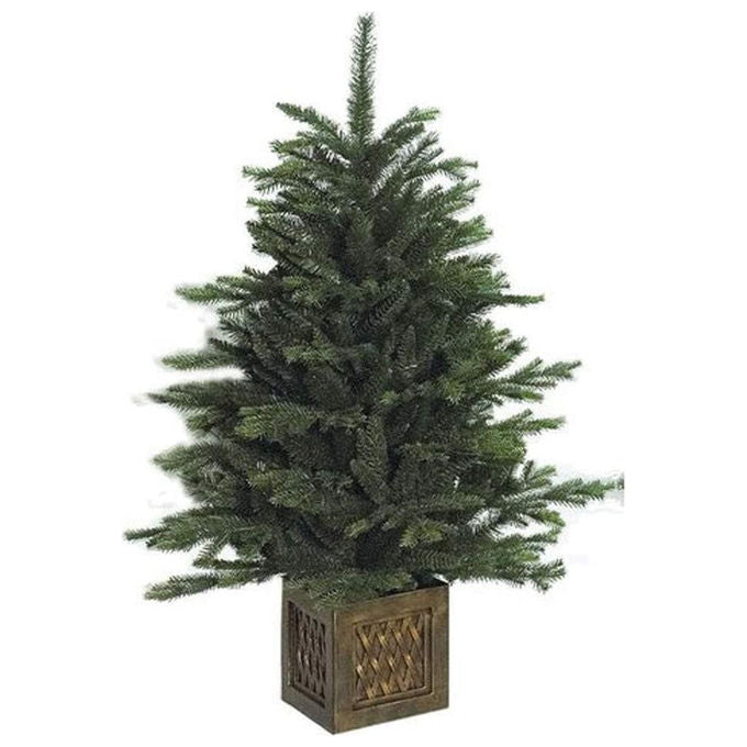 XONE Albero di Natale 100 cm PVC ecologico base effetto legno modello B2_0358057