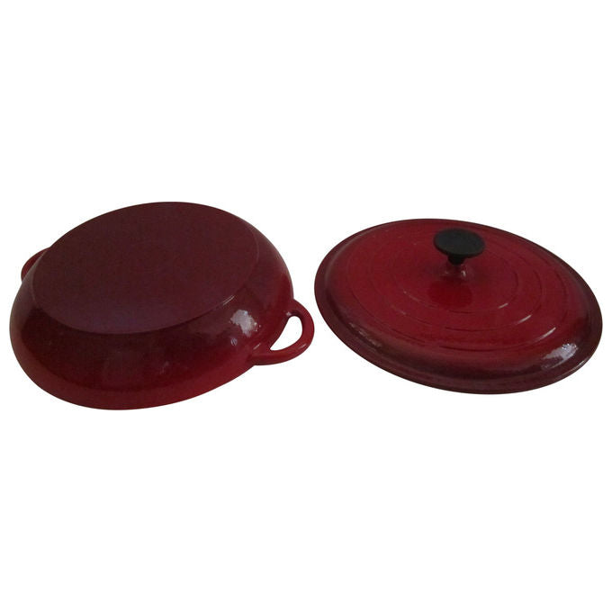 ILSA Tegame in Ghisa Smaltata Rosso con Coperchio Art. 404 Antiaderente