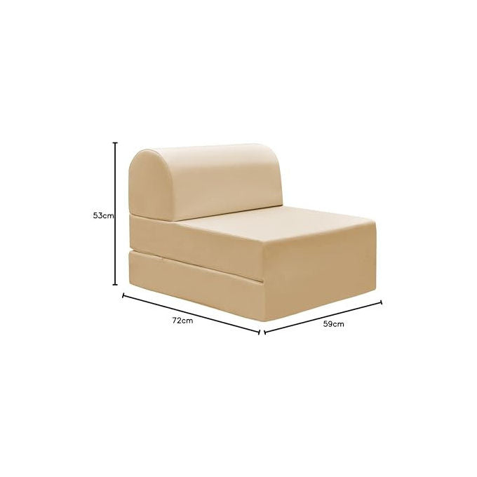 13Casa Petra A5 Pouff chaise longue trasformabile beige in finta pelle 59x72x53cm