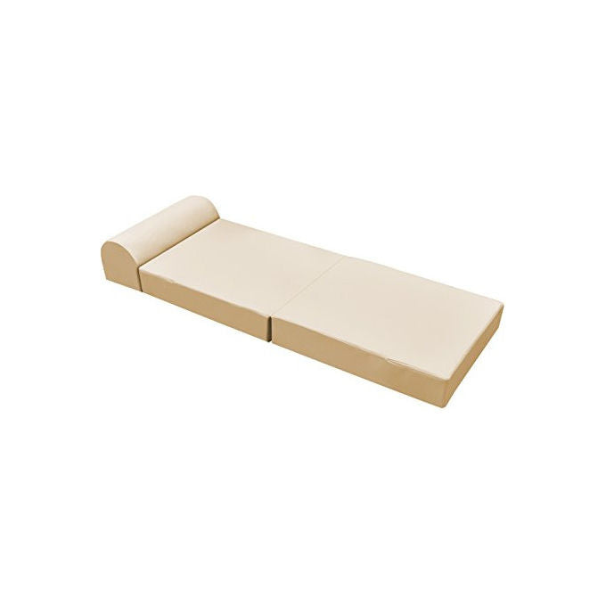 13Casa Petra A5 Pouff chaise longue trasformabile beige in finta pelle 59x72x53cm