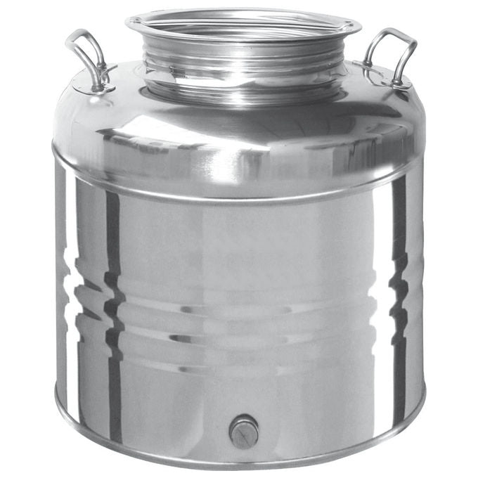 Fusto contenitore 30L acciaio inox 18-10 per olio vino miele WEBMARKETPOINT