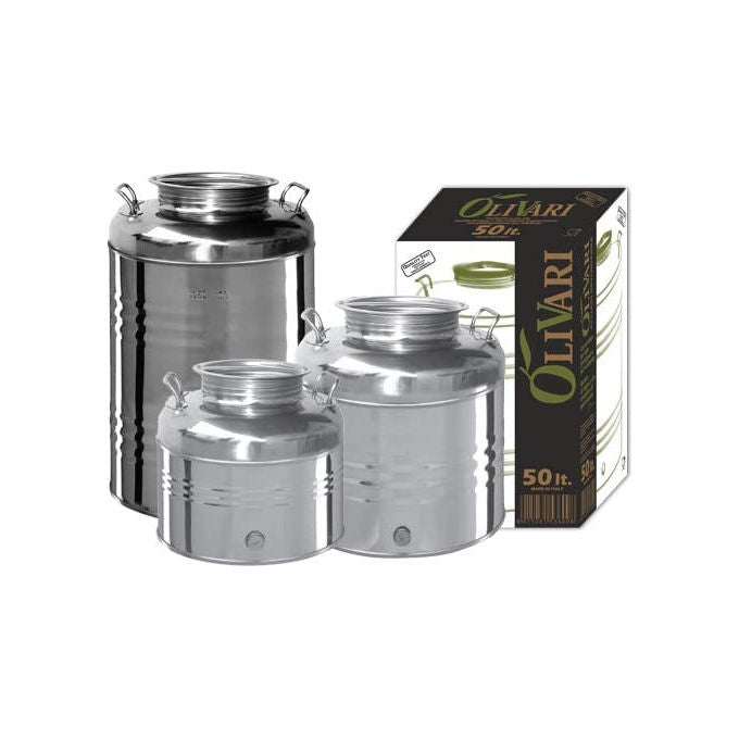 Fusto contenitore 30L acciaio inox 18-10 per olio vino miele WEBMARKETPOINT