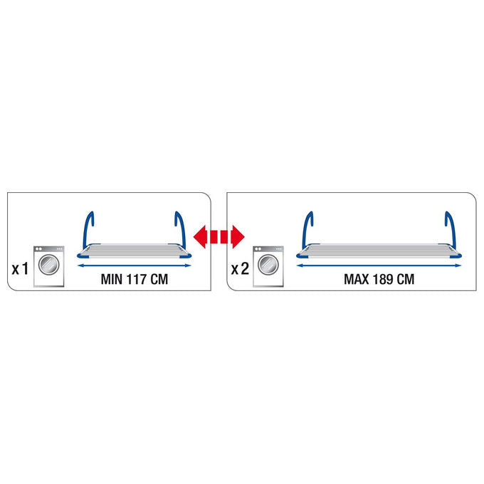 Gimi BREZZA EXTEND Stendibiancheria da Balcone Estensibile 116 188 cm 20 m Griglia a Muro Ripiegabile colore Blu Bianco