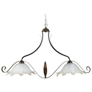 E-energy Sospensione 2xE27 Marrone Alabastro Bianco Sfumato Ambra 194845