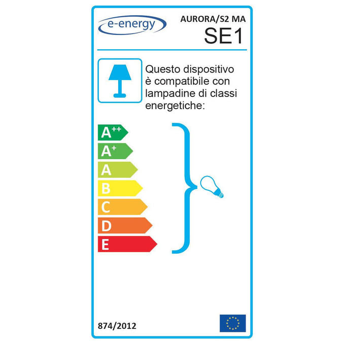 E-energy Sospensione 2xE27 Marrone Alabastro Bianco Sfumato Ambra 194845