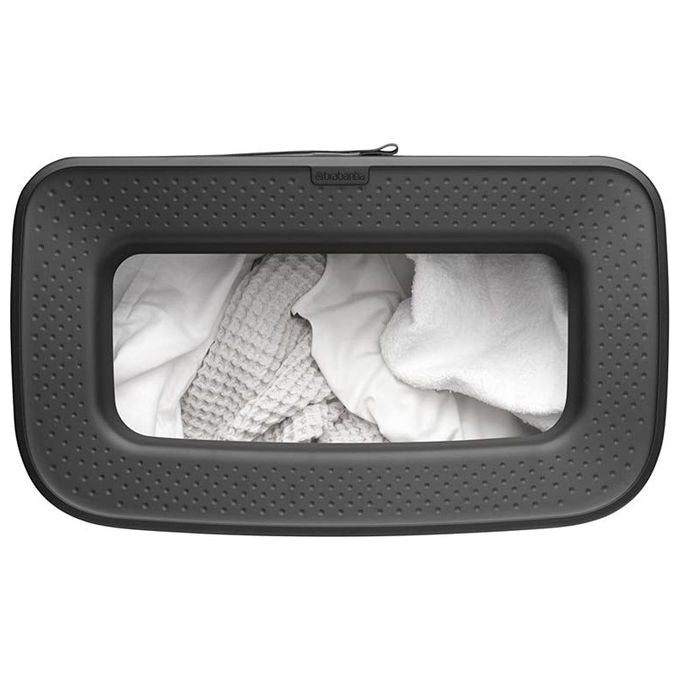 Brabantia Portabiancheria 60L con Sacco in Cotone Rimovibile Matt Black Apertura Rapida