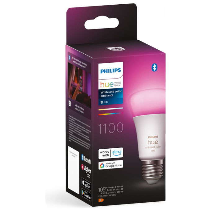 Philips Hue White and Color Ambiance Lampadina E27 75W - Illuminazione Smart per Casa