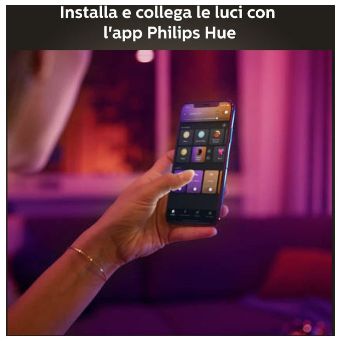 Philips Hue White and Color Ambiance Lampadina E27 75W - Illuminazione Smart per Casa