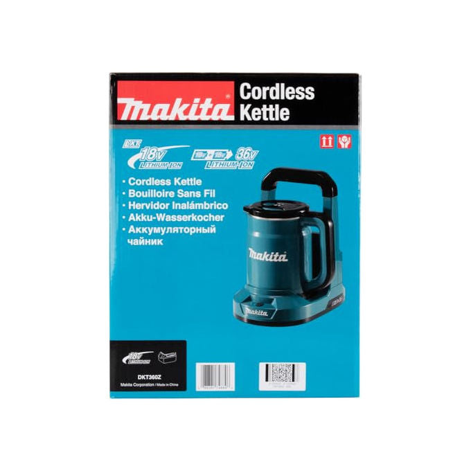 Makita DKT360Z LXT Bollitore a Batteria 36V 2x18V 0,8 L Spegnimento Automatico Protezione Boil-Dry colore Blu Nero
