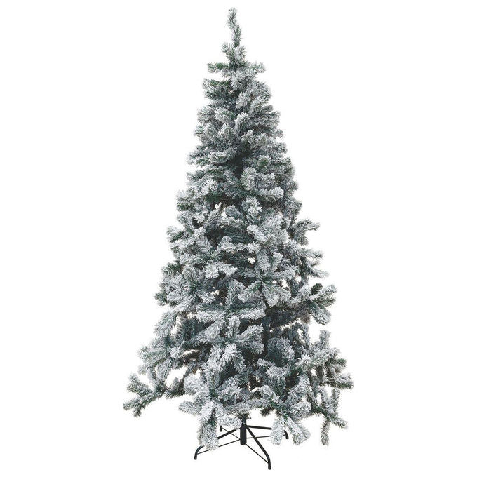 Albero di Natale Artificiale GALILEO Sestriere 210 cm Verde Innevato 748 Rami PVC