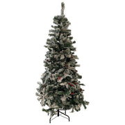 Galileo 5902926 Sestriere Albero di Natale Innevato 748 Rami con Pigne e Bacche 210 cm colore Verde