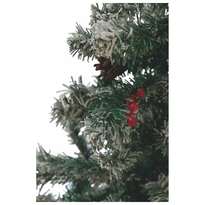 Galileo 5902926 Sestriere Albero di Natale Innevato 748 Rami con Pigne e Bacche 210 cm colore Verde