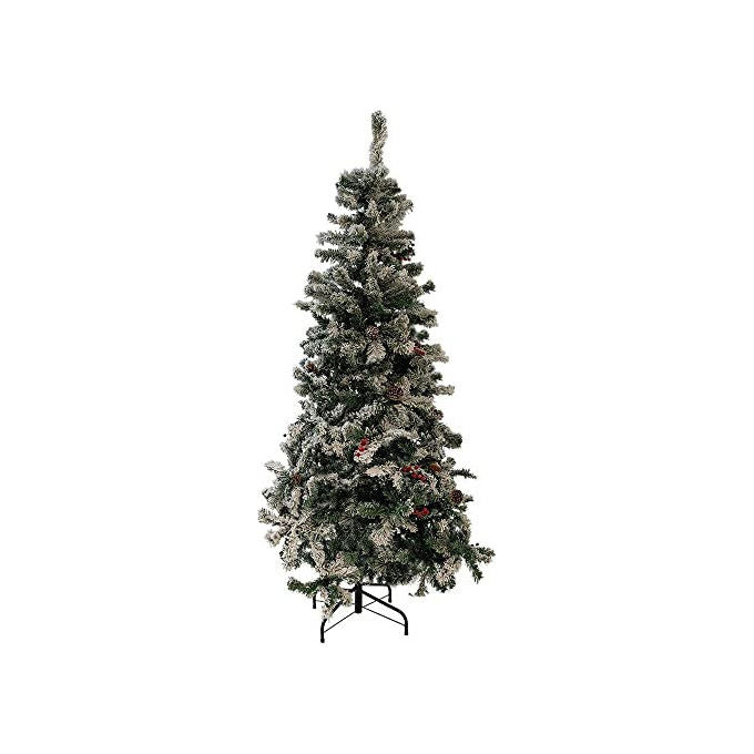 Albero di Natale Sestriere 180 cm con Neve Pigne e Bacche 500 Rami MAURY'S