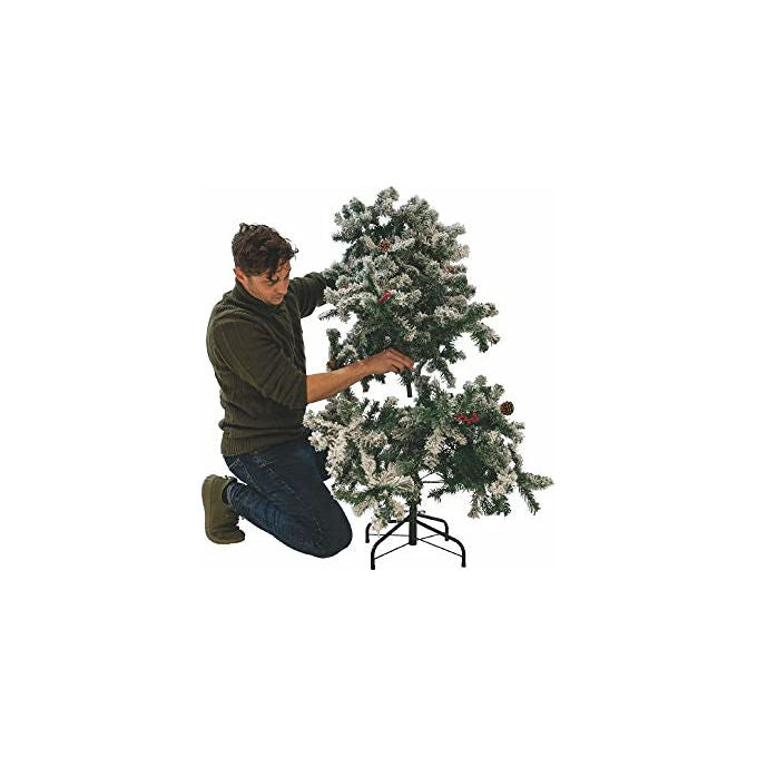 Albero di Natale Sestriere 180 cm con Neve Pigne e Bacche 500 Rami MAURY'S
