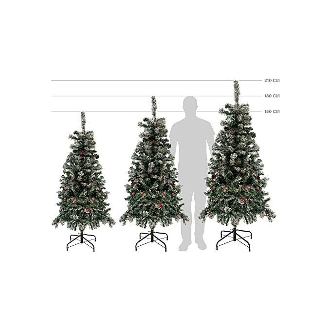 Albero di Natale Sestriere 180 cm con Neve Pigne e Bacche 500 Rami MAURY'S