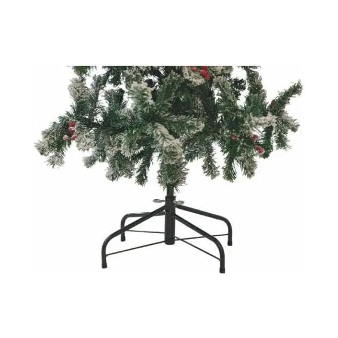 Galileo GL-5902924 Sestriere Albero di Natale Artificiale 150 cm 350 Rami con Neve Pigne e Bacche colore Verde