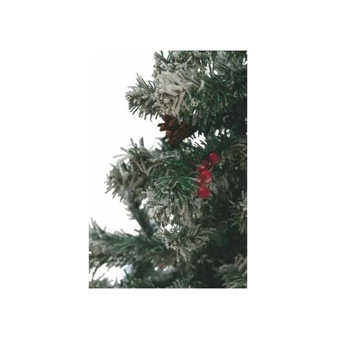 Galileo GL-5902924 Sestriere Albero di Natale Artificiale 150 cm 350 Rami con Neve Pigne e Bacche colore Verde