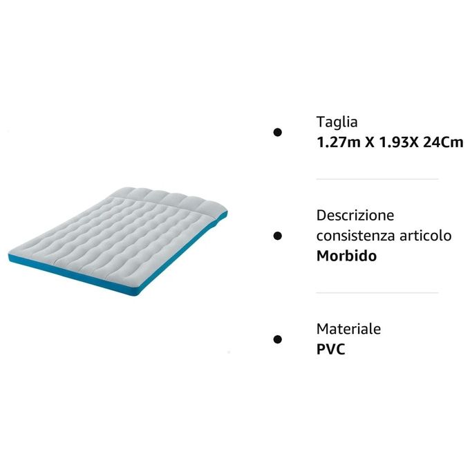 Intex 67999 Materasso Gonfiabile Camping Laminato Matrimoniale 193x127x24cm Comfort e Resistenza in Viaggio