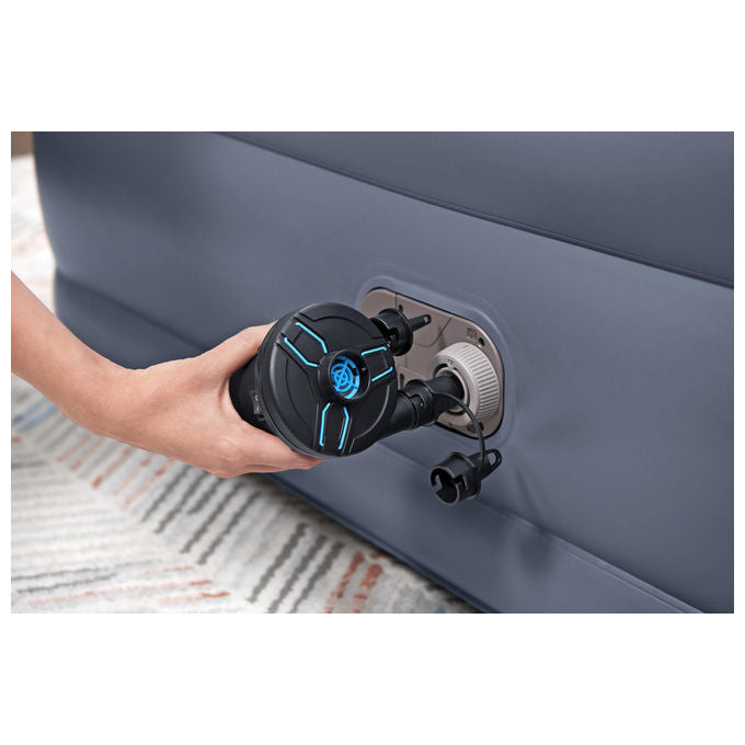 Bestway 671BD Materasso ad Aria Queen Doppio Blu e Grigio con Pompa Integrata