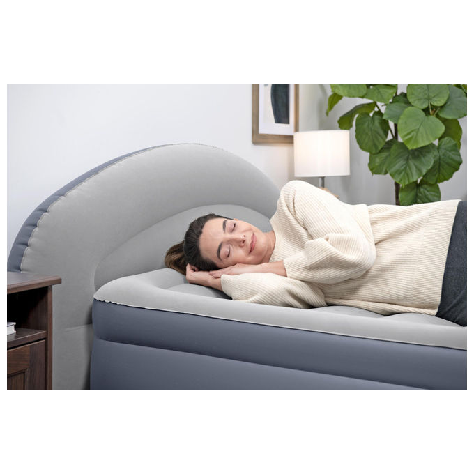 Bestway 671BD Materasso ad Aria Queen Doppio Blu e Grigio con Pompa Integrata