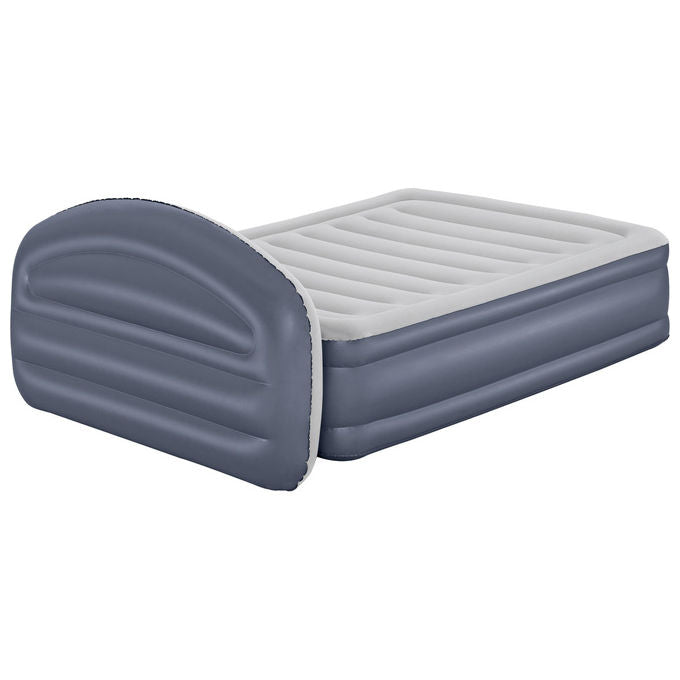 Bestway 671BD Materasso ad Aria Queen Doppio Blu e Grigio con Pompa Integrata
