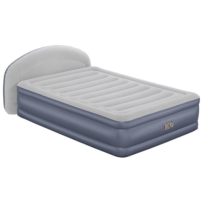 Bestway 671BD Materasso ad Aria Queen Doppio Blu e Grigio con Pompa Integrata