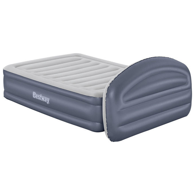 Bestway 671BD Materasso ad Aria Queen Doppio Blu e Grigio con Pompa Integrata