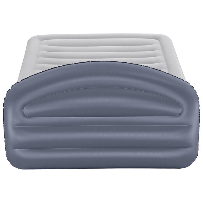 Bestway 671BD Materasso ad Aria Queen Doppio Blu e Grigio con Pompa Integrata