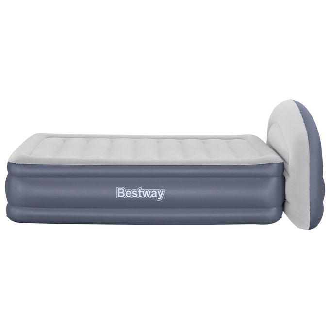 Bestway 671BD Materasso ad Aria Queen Doppio Blu e Grigio con Pompa Integrata